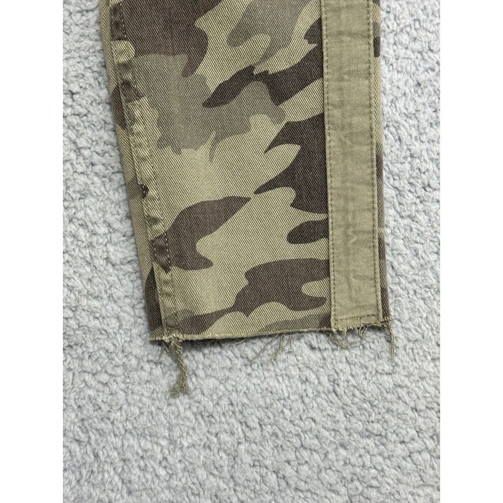 Zara Z1975‎ Denim Camouflage Ankle Pants Green Distressed Raw Hem Womens 4 - Picture 9 of 11